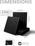 Fluxynara Large Felt Bulletin Board 36" x 24" Cork Board Alternative-6 Pack with 40 Safe Removable Adhesive Tabs, Cork Boards for Walls Cork Board for Home Office Classroom Pin Board (Black)