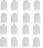 Lulonpon 16 Pieces Book Ends, Bookends, Books Stand, Metal Bookend for Shelves, White Book Ends for School, Library, Desktop Organizer