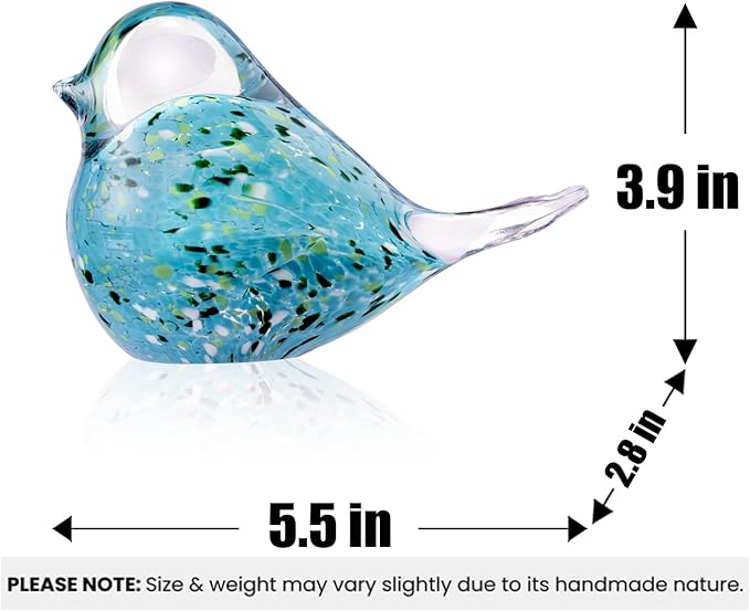 ORRFIDDY Glass Bird Figurines Art Collectible Ornaments Statue Figurines Paperweight Modern Handmade Sculpture Home Decor