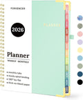 2026 Planner, Forvencer Calendar Planner Weekly and Monthly, Jan 2026-Dec 2026, 6" X 8", Hardcover Agenda Book, Daily Journal Organizer with Inner Pocket, Notebook for Office School, A5, Mint Green
