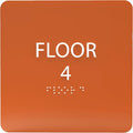 ADA CENTRAL SIGNS - 6" X6" Floor 4 Sign - ADA Compliant Tactile Graphics Grade 2 Braille Text Acrylic Wall Signs - Directional Assistance, Floor Number Safety Sign for Office, school Hospital, Apartment