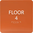 ADA CENTRAL SIGNS - 6" X6" Floor 4 Sign - ADA Compliant Tactile Graphics Grade 2 Braille Text Acrylic Wall Signs - Directional Assistance, Floor Number Safety Sign for Office, school Hospital, Apartment