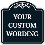 Custom Decorative Sign, Personalized Metal Sign for Business, Driveway, Home, Airbnb, Office Door Plaque, Black Background Sign, 24x24 Inches, ACM, Fade Resistant, Made in USA by Sigo Signs