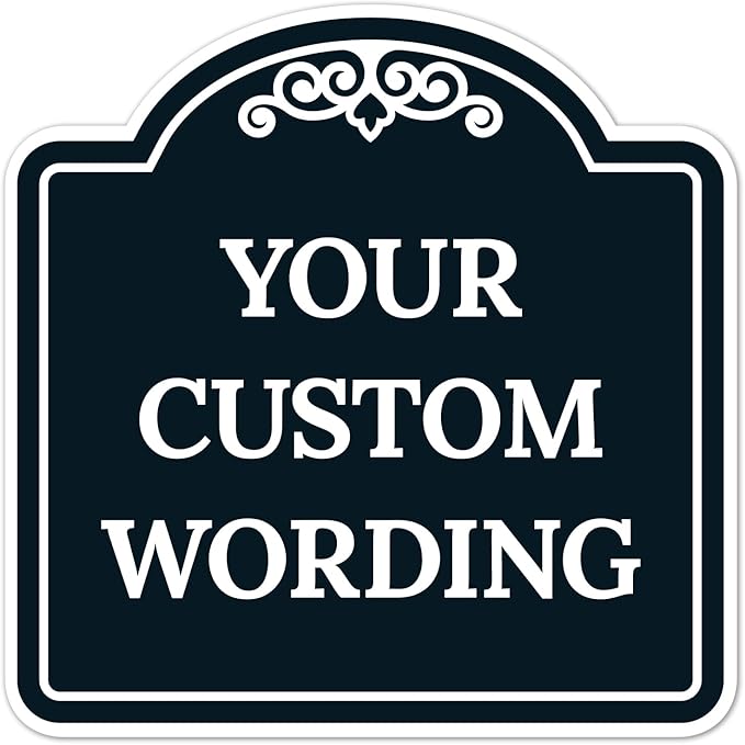 Custom Decorative Sign, Personalized Metal Sign for Business, Driveway, Home, Airbnb, Office Door Plaque, Black Background Sign, 24x24 Inches, ACM, Fade Resistant, Made in USA by Sigo Signs
