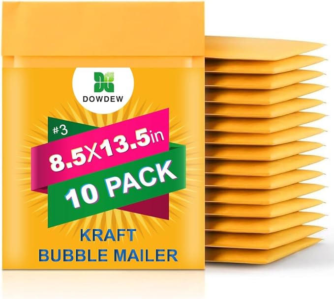 Kraft Bubble Mailers [10 Pack] Mailing Packing Envelopes #3 (8.5" x 13.5")
