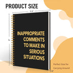 Mhfpl Inappropriate Comments to Make in Serious Situations Black Golden Spiral Blank Notebook, Humor Saying Sarcastic Gifts for Employee, Work Gag Gifts for Colleague Team Member Staff Friends