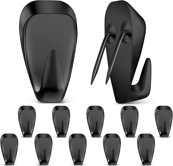 LEIFIDE Cubicle Hooks Fabric Panel Wall Hooks Cubicle Clips Picture Hangers for 40 Lbs Office Home Kitchen Room Board Hanging Supplies(Black,10 Pieces)