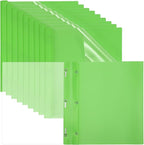 PATIKIL Plastic Report Covers with Prong, 10 Pcs 80 Sheet Clear Front Presentation Binders with 3 Metal Prong Fasteners Report Folder for Resume Documents Files Letter, Grass Green
