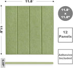 DECORITA Felt Bulletin Board Tiles | Modern Cork Board Alternative | Large Cork Boards for Walls | Aesthetic Felt Wall Panels for Office & Home Decor | Pinboard & Photo Board (12-Pack) | Spring Green