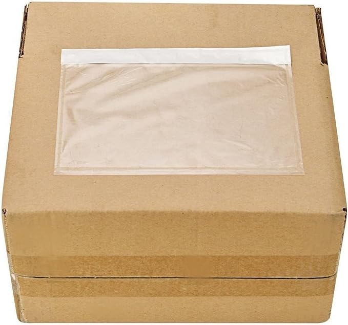 9527 Product 7.5" x 5.5" Clear Adhesive Top Loading Packing List/Shipping Label Envelopes (200 Pack)