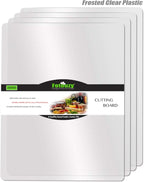 Fotouzy Flexible Plastic Cutting Boards for Kitchen, 4 Frosted Clear Cutting Mats 15 x 12 In, BPA-Free, Non-Porous, and Dishwasher Safe, Set of 4