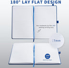 Heture Hardcover Notebooks, A5 Lined Journals Notebook for Writing 160 Pages, 8.2 x 5.5 inch, Classic Ruled Notebooks for College/Work/Travel (Blue, 1 Pack)