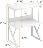 aboxoo Printer Stand for Desk, Desktop Printer Shelf Large 3-Tier Multi-Purpose Office Organization Shelves for Home Office, White