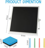 Small Magnetic Chalk Board 10"X10", Desktop Standing/Wall Hanging Chalkboard with 4 Chalks & 1 Eraser, Tabletop Double-Sided Portable Mini Black Board Easel for Office Desk Home School