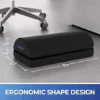 BlissTrends Foot Rest for Under Desk at Work-Versatile Foot Stool with Washable Cover-Comfortable Footrest with 2 Adjustable Heights for Car,Home and Office to Relieve Back,Lumbar,Knee Pain-Black Long