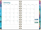 HARDCOVER 2026 Planner, 5.5"x8": 14 Months (November 2025 - December 2026), Daily Weekly Monthly Planner, Yearly Agenda, Bookmark, Pocket Folder and Sticky Note Set (Rainbow Petals)