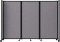 Versare Room Divider 360 Portable Wall Partition | Folding Panels | Large Freestanding Divider | Locking Wheels | Temporary Room Separator