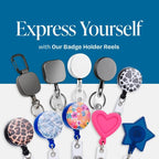 Will Well Badge Holders with Belt Clips for Securing onto Pockets and Purse Straps, with Retractable 27.5" UHMWPE Fiber Pull Cords, Strong Build with Fun Designs - 2-Pack, Leaf Print