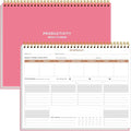 Weekly Productivity Planner - 8.5" x 11" Dashboard Desk Notepad Has 6 Focus Areas to List Tasks for Goals, Projects, Clients, Academic or Meal-Organize Your Daily Work Efficiently, 54 Weeks, Pink