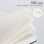 EMSHOI Meeting Notebook for Work with Sticky Tabs - 240 Pages, A4 Size Project Planner, PU Leather Meeting Agenda/Minutes Organizer for Women Men, Note Taking, Office & Business, 8.3"x11.7", Blue