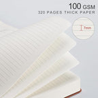 EMSHOI Meeting Notebook for Work with Action Items - 320 Pages B5 Thick Project Planner Agenda Organizer Work Notebook for Women Men Office Business Notes, PU Leather Hardcover, 7.5" x 10", Coffee