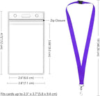 12-Pack Purple Breakaway Lanyards with Waterproof Badge Holders, Polyester Neck Straps for ID Cards, Events, Office, and Schools