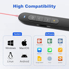 Presentation Clicker PowerPoint Clicker with Red Light, Wireless Presenter Remote Slide Clicker for Powerpoint Presentations for Mac, Keynote, Computer, Laptop