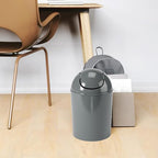 Umbra 1.25 Gallon Mini Waste Can with Removable Swing-Top Lid - Small Garbage Bin for Kitchen, Bathroom, Bedroom, Office - Compact Trash Can Fit Under Tables & Counters - Dark Grey