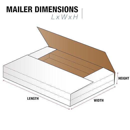 Tape Logic TLM36241 Jumbo Fold-Over Mailers, 36" x 24" x 1", White (Pack of 20)