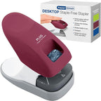 Plus Paper Clinch Desktop Staple-Free Stapler, Wine
