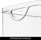 iDesign Plastic Stackable Kitchen Cabinet Storage Bin with Handles - Clear Pantry Organizer