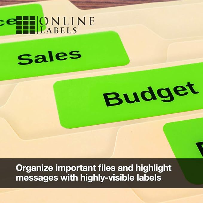 Neon Green Address Labels - 2.625 x 1 - Pack of 3,000 Labels, 100 Sheets - Inkjet/Laser Printer - Online Labels
