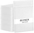 skardeco 4x8 Inch White Bubble Mailers 80 Pack Self-Seal Poly Padded Envelopes Suitable for Small Businesses to Package and Mail Jewelry Cosmetics, Electronic Products, Cards (White, 4 x 8-80)