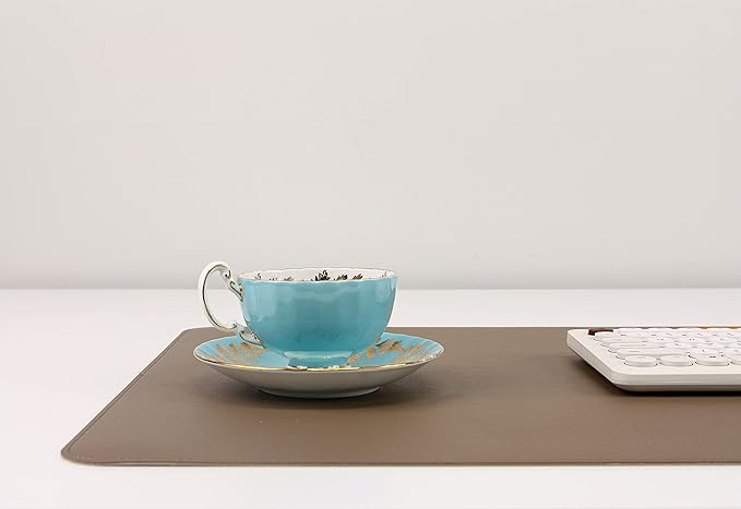 NODITO Dual-Sided Leather Desk Pad,Blotter for Laptop Computer,Mouse Pad,Writing,Drawing,Arts and Craft Mat (17"x24", Khaki)