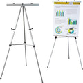 Lightweight Aluminum Flip-Chart Presentation Easel, 70 Inches, Silver