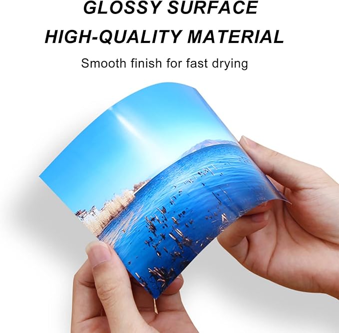 ESHANG Glossy Inkjet Photo Paper 100 Sheets 8.5x11 Inches 48lb Professional Photographic Paper 8.5 mil Compatible with Dye Ink Printer 180GSM