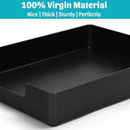 AZFUNN Letter-Size Tray Desk Letter Tray Paper Tray, Sturdy Heavy-Duty Plastic Printer Paper Tray, Single-Tier Stackable File Storage Organizer for Office Home (1, Black)