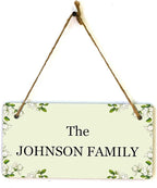 Signs ByLITA Magnolia White Personalized Hanging Wall or Door Sign (5 x 10") | Custom Signage for Your Home & Business