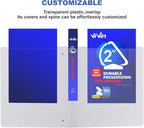 3 Ring Binder 2 Inch, ViVin Sturdy 2"-Slant D Ring Binder with 2 Interior Pockets, Clear View Cover, PVC-Free, Fits 500 Sheets of US Letter Size Paper (6 Pack, White)