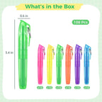 Skdqiee 108 Pieces Small Highlighters, Key Ringed Pocket Highlighter, Colorful Smooth Liquid Highlighters, Florescent Color Pens Ideal for Teachers Students Offices