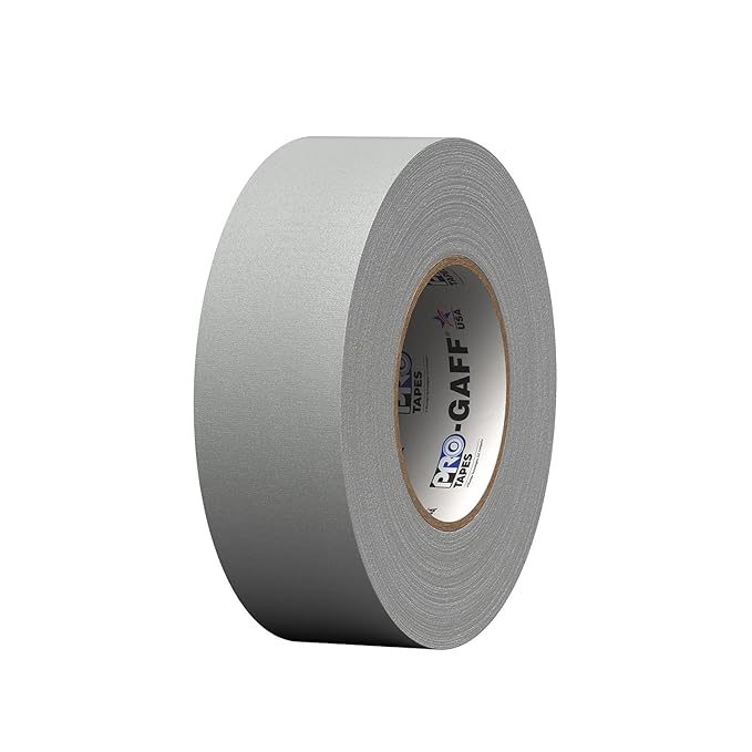 ProTapes Pro Gaff Premium Matte Cloth Gaffer's Tape With Rubber Adhesive, 11 mils Thick, 55 yds Length, 2" Width, Grey (Pack of 1)