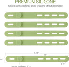 Donruby 24Pcs Silicone Cable Ties - Reusable & Washable with Locking Buckles, Adjustable Fastening Cable Management Straps, Multi-Purpose High Elasticity Cord Organizer (Matcha Green)