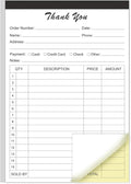 Thank You Receipt Book - 5.5" x 8.5" Cardboard 2-Part Carbonless Sales Invoice Book, 50 Sheets Invoice Pad with Cardboard for Small Business