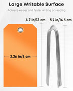 Uniclife 120 Pcs Orange Plastic Tags for Labeling 4.7"x 2 3/8" Plastic Shipping Tag with Wire Writable Waterproof Tag Price Tags with Reinforced Eyelet Blank Hang Label for Luggage, 4.7" L x 2 3/8" W