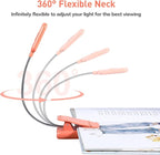 VAVOFO Rechargeable Book Light for Reading in Bed Kids, 7 LED Reading Light with 9-Level Warm Cool White Daylight, Eye Care Lamp with Power Indicator for Bookworms (Orange)