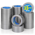 CXYARY Duct Tape 2 Inch x 450 Yard-15 Roll, Heavy Duty Gray Waterproof Tape for Any Weather, No Residue Tape for Pipe Repairs Indoor & Outdoor, Tear by Hand