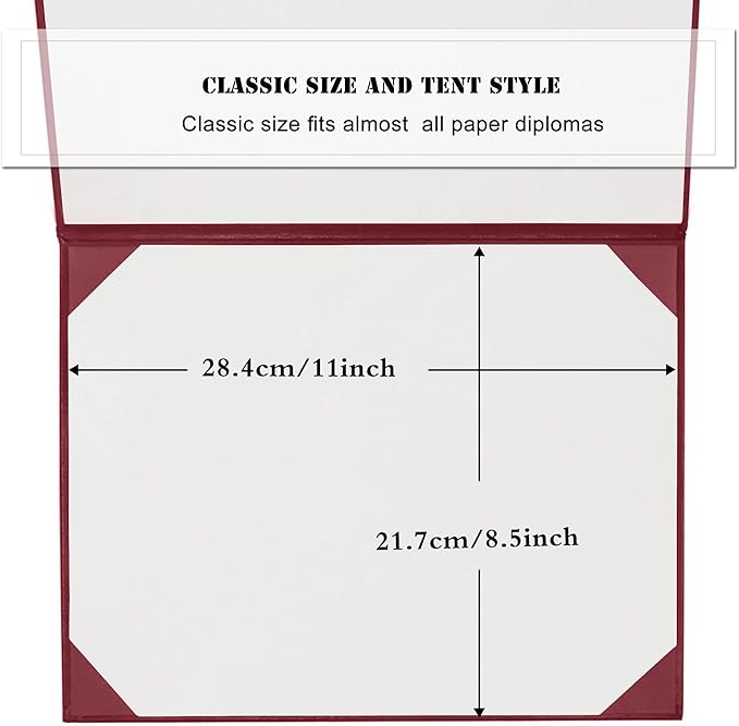 Diploma Cover 8.5” x11” Diploma Holder of Graduation Leatherette Padded Certificate（Tent Style),40-Pack