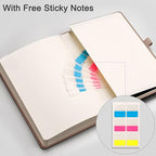 EMSHOI A5 Graph Paper Notebook - 256 Pages PU Leather Hardcover Journal, 120gsm Thick No-Bleed Grid Paper Notebook for Women Men Work School Math Engineering, 5.75" x 8.38" Khaki