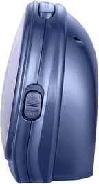 Tinload 5.5" Large Analog Alarm Clock Silent Non Ticking, Gentle Wake, Beep Sounds, Increasing Volume, Battery Operated Snooze and Manual Light, Blue
