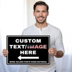 Custom Sign Outdoor Metal Large, Left or Right Arrow, 20''x15'' Glow in the Dark/Reflective Option, Personalized Address Plaque, Customize for Business Logo, Office, Home, Yard
